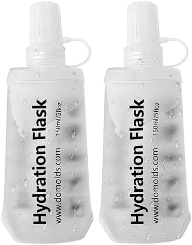 2Pcs 150ml Soft Flask Folding TPU Hydration Flask Running Water Bottle(5.29 oz), Water Pouch for Running Vest, Hiking, Cycling (White 150ml*2) - Image 2