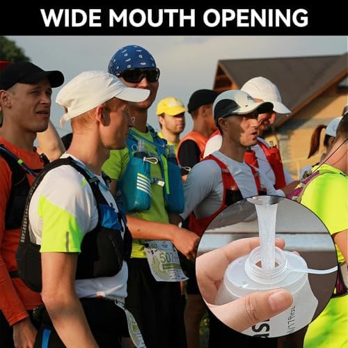 2Pcs 150ml Soft Flask Folding TPU Hydration Flask Running Water Bottle(5.29 oz), Water Pouch for Running Vest, Hiking, Cycling (White 150ml*2) - Image 5