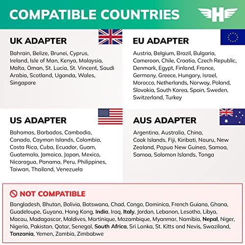 Hero Universal Travel Adapter – Power Plug for US Europe France UK Ireland Thailand NZ Australia 100+ Countries | 2 USB-A & 1 USB-C - Image 6