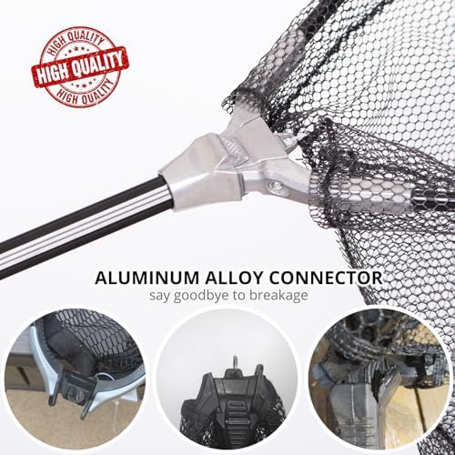 Retractable Long Landing Net - 83" Large Fishing Net Telescoping Handle, 26" Deep. with Storage Bag - Image 2