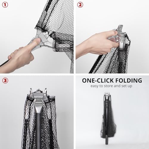 Retractable Long Landing Net - 83" Large Fishing Net Telescoping Handle, 26" Deep. with Storage Bag - Image 5