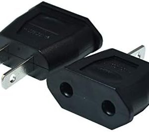Socket Plug Adapter Europe EU Euro to US Travel Charger AC Power Converter 2PCS(Black)