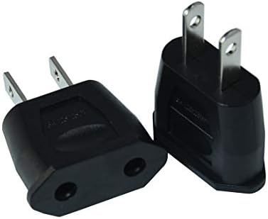 Socket Plug Adapter Europe EU Euro to US Travel Charger AC Power Converter 2PCS(Black) - Image 2