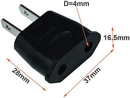 Socket Plug Adapter Europe EU Euro to US Travel Charger AC Power Converter 2PCS(Black) - Image 4