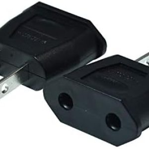 Socket Plug Adapter Europe EU Euro to US Travel Charger AC Power Converter 2PCS(Black)